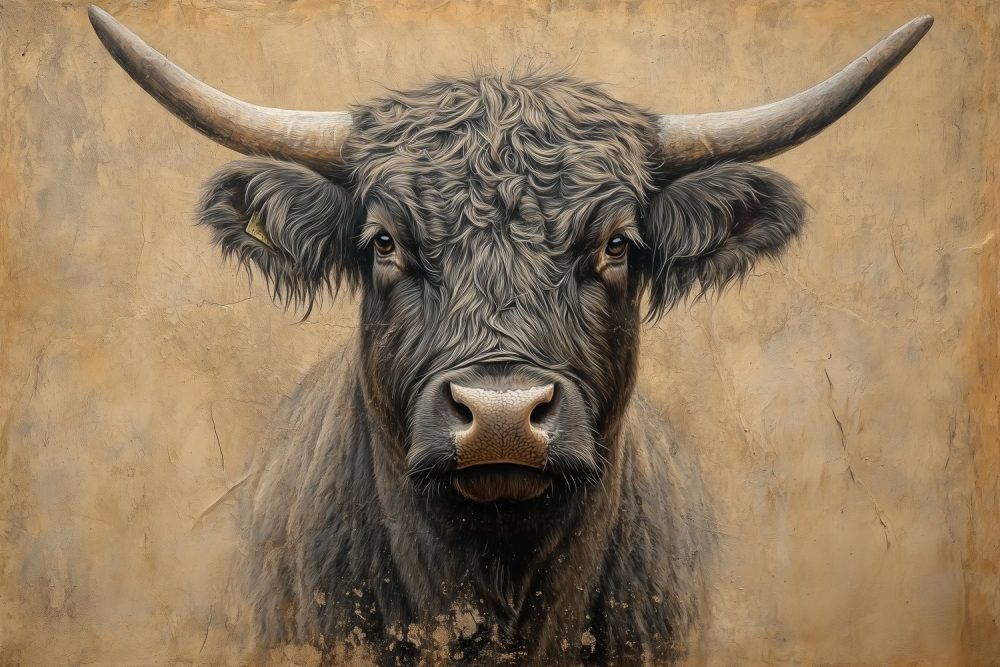 Majestueuze Zwarte Stier behang