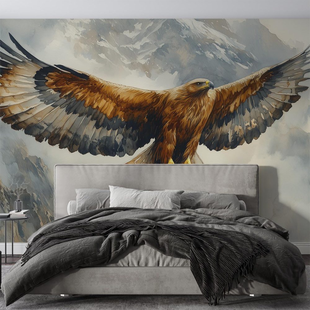 Alternative view of Machtige arend in vlucht behang