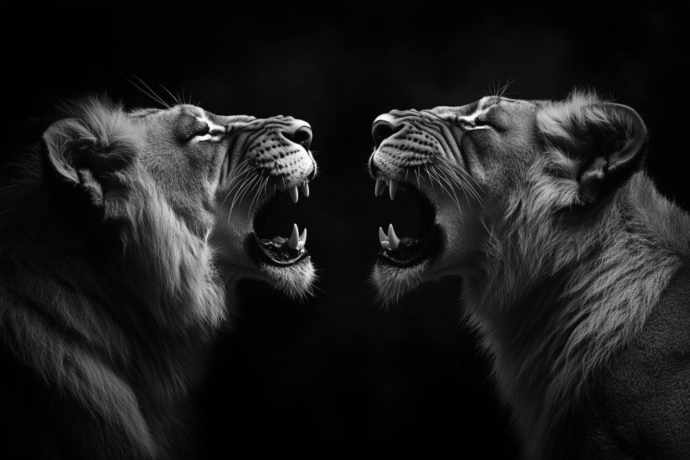 Roepende Leeuwenportret behang