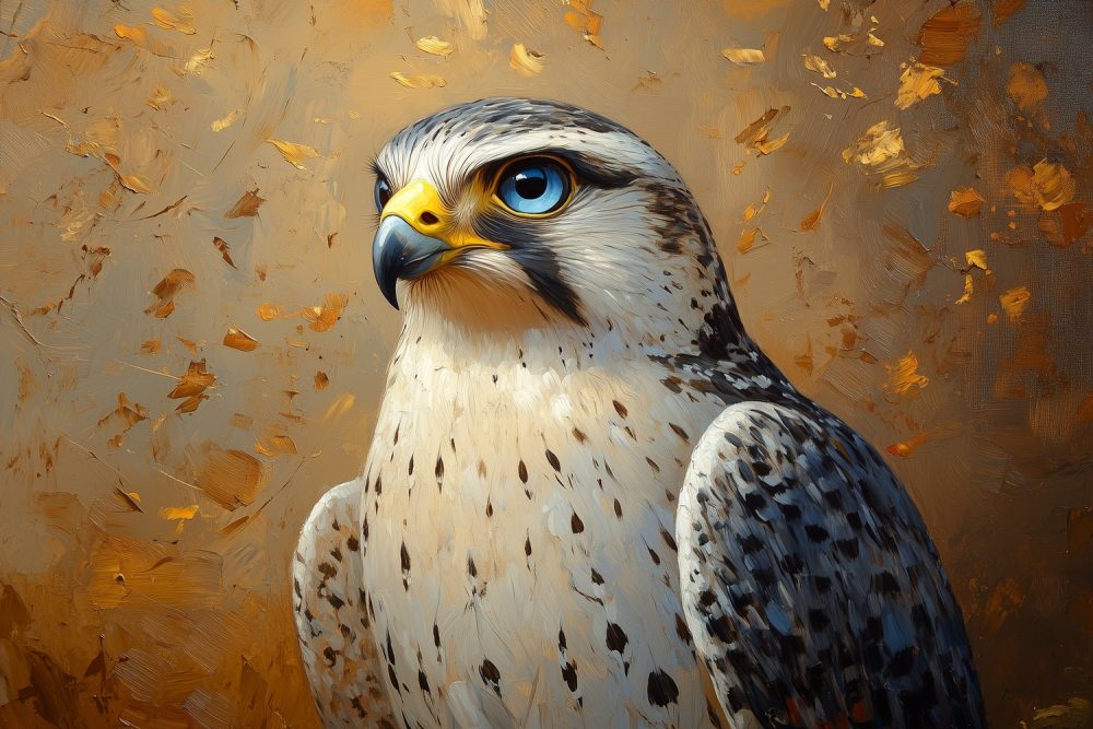 Scherpogige valk portret behang