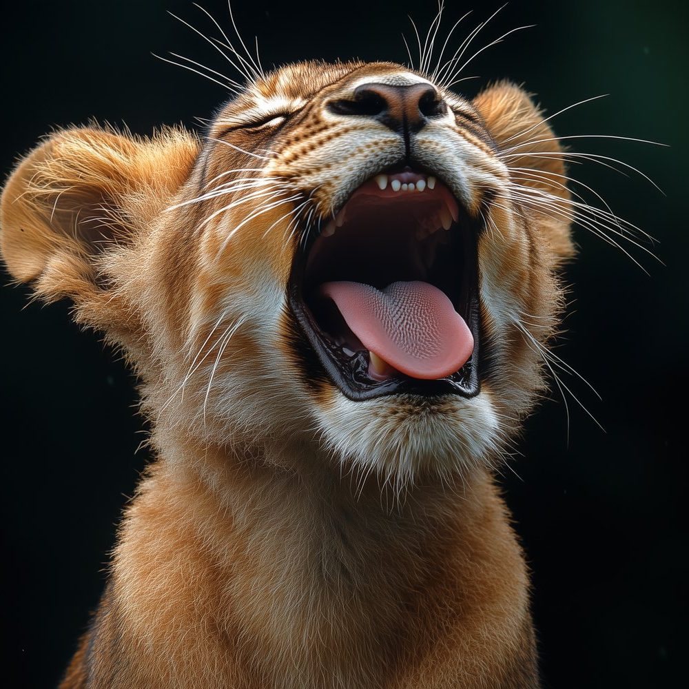 Intense leeuwin brult krachtig behang