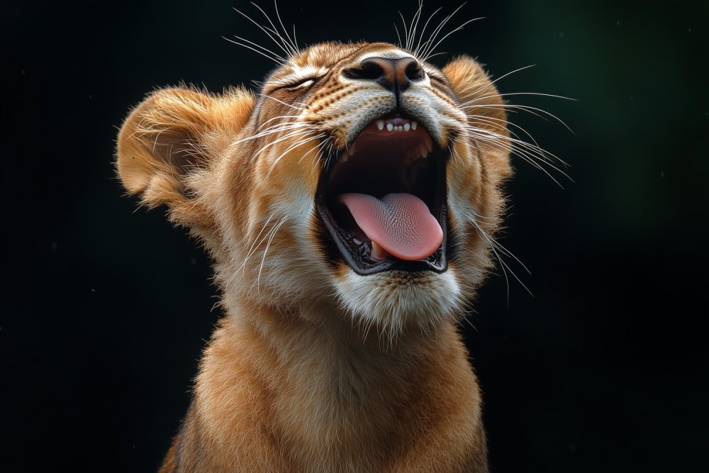 Intense leeuwin brult krachtig behang