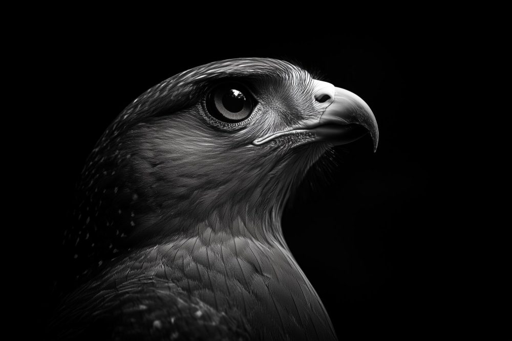 Intense Roofvogel Zwart-Wit behang