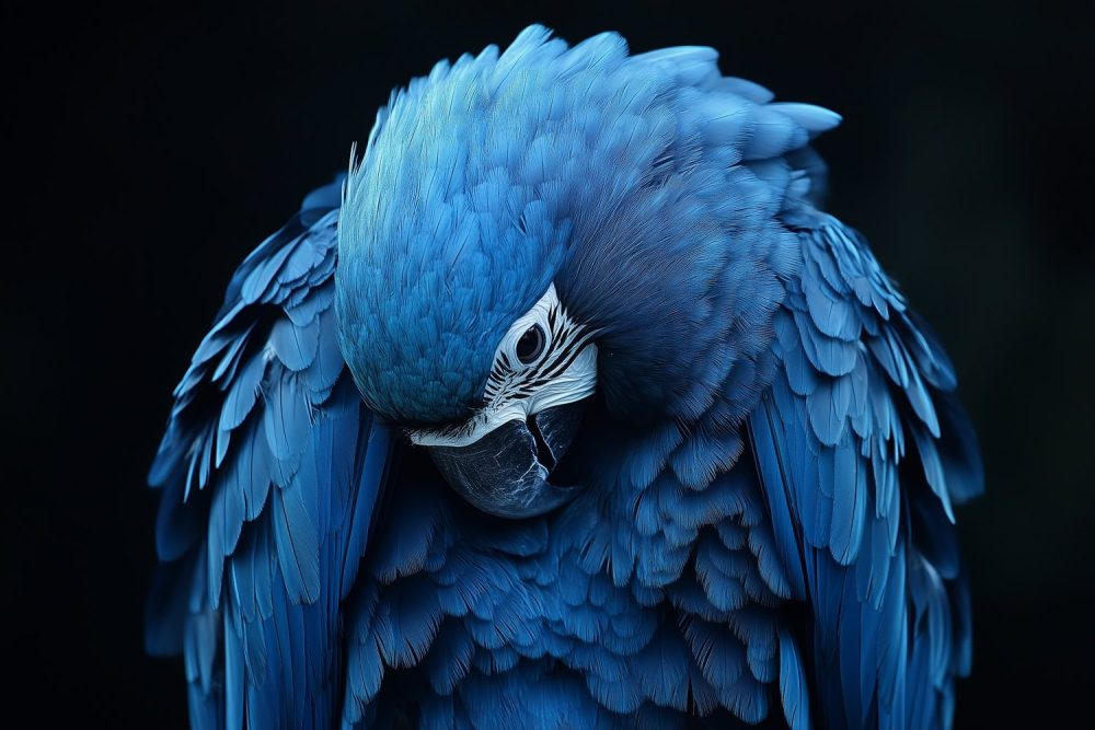 Levendige Blauwe Papegaai behang