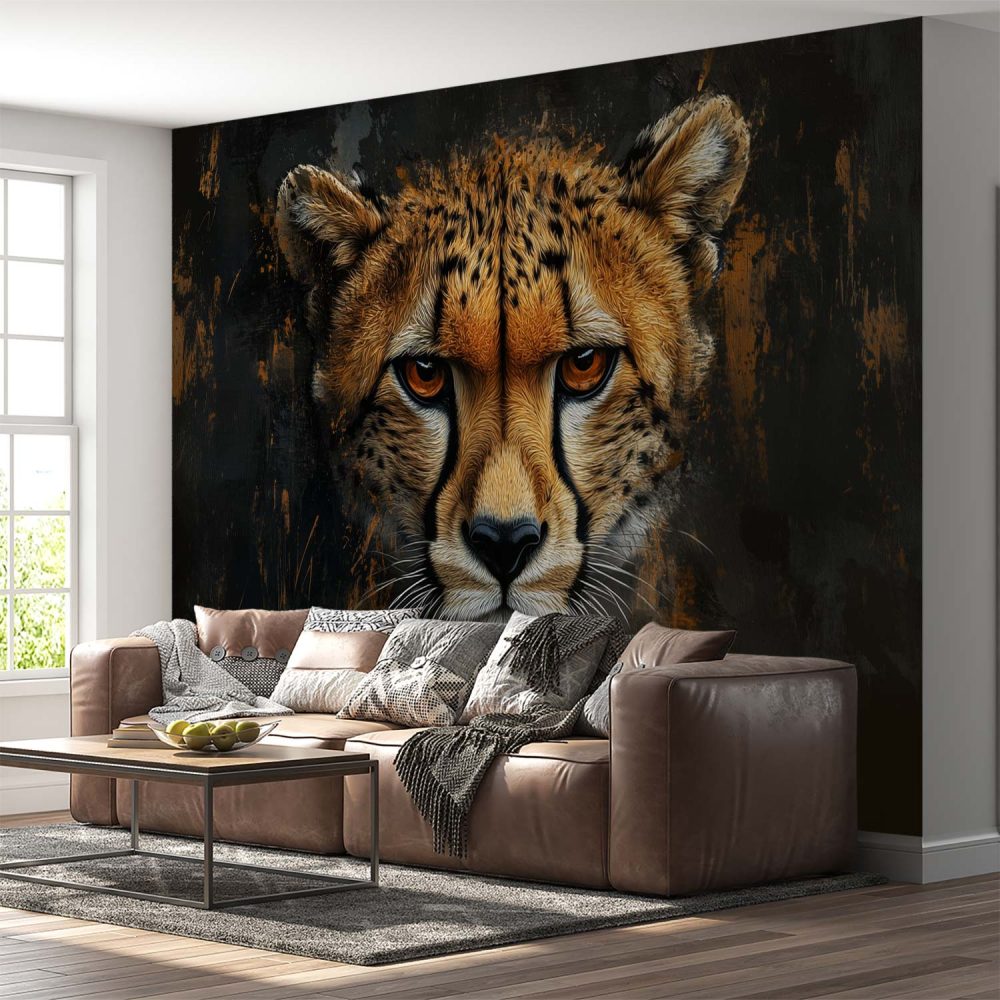Alternative view of Intense cheetah portret close-up behang