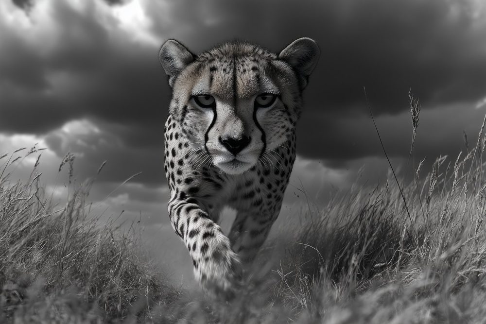 Majestueuze Cheetah In Savanne behang