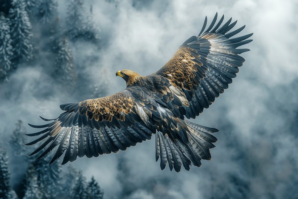 Majestueuze arend in vlucht behang