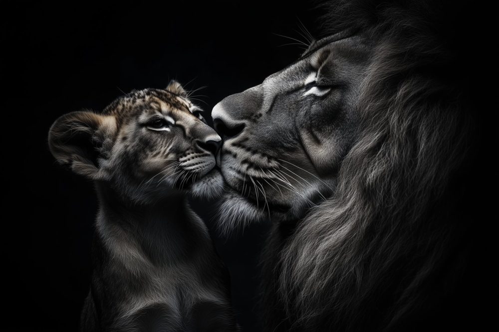 Majestueus leeuwenportret duo behang