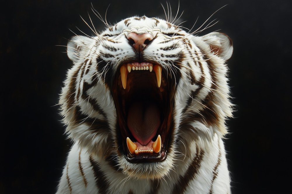 Witte Tijger Woeste Brul behang