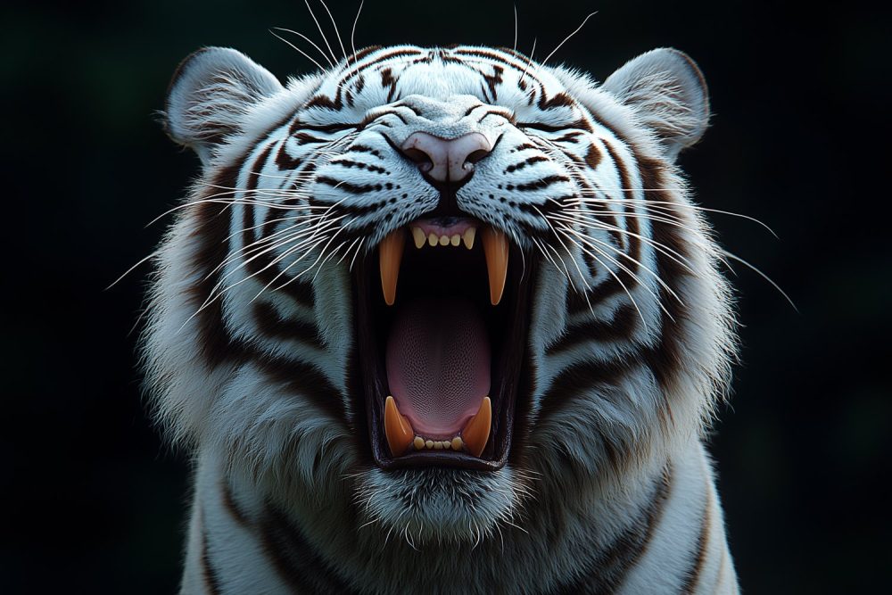 Witte Tijger Woeste Brul behang