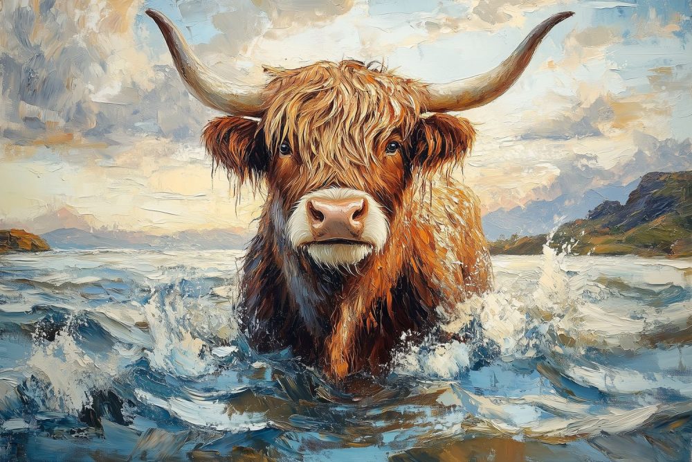 Majestueuze zeehoornkoe behang