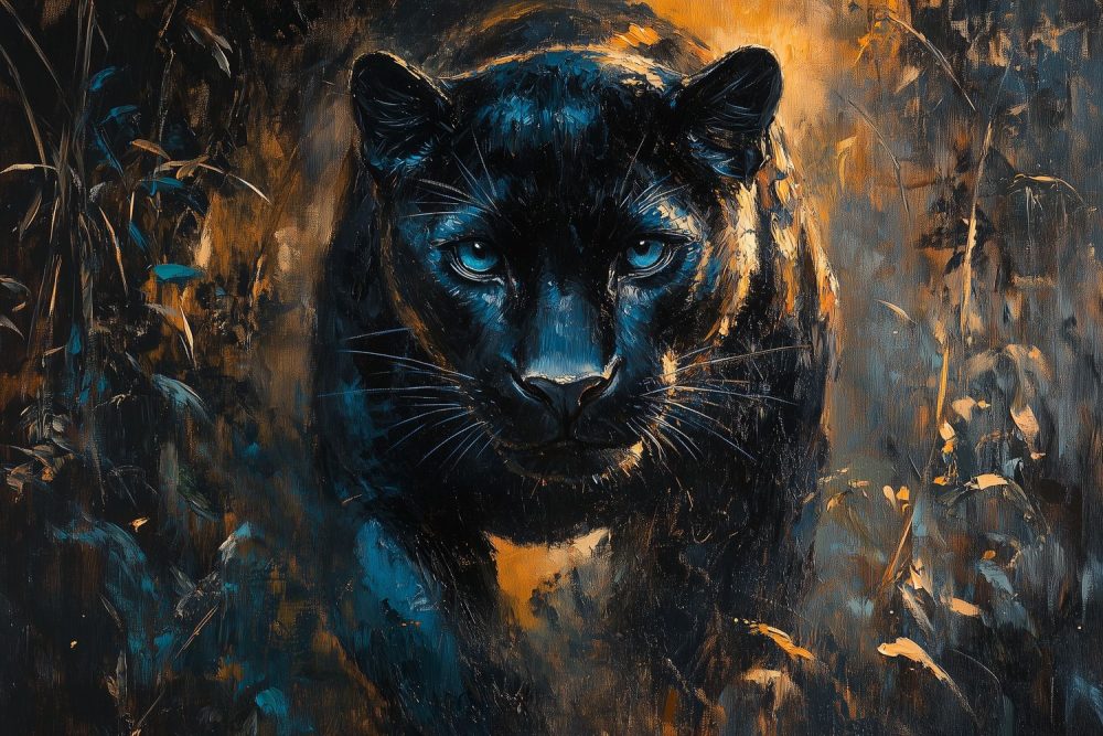 Mysterieuze Blauwogige Panter behang