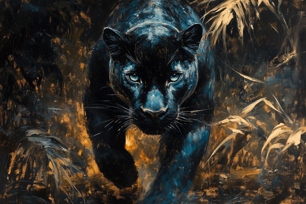 Impressionistische Zwarte Panter behang