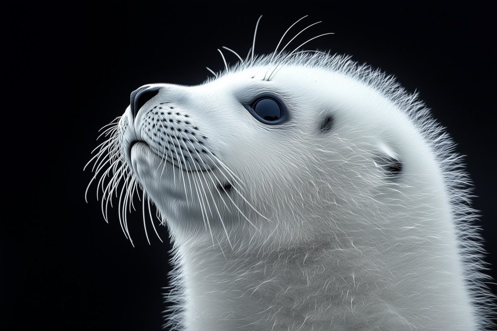 Schattige jonge zeehond behang