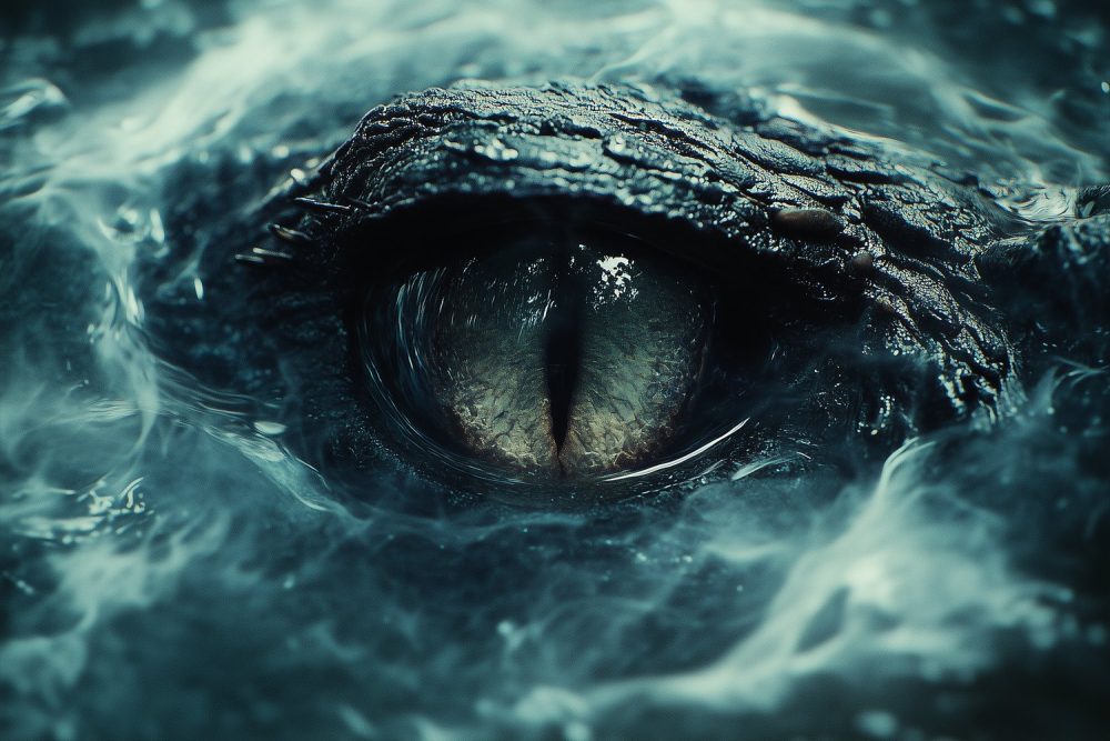 Mysterieus oog in water behang