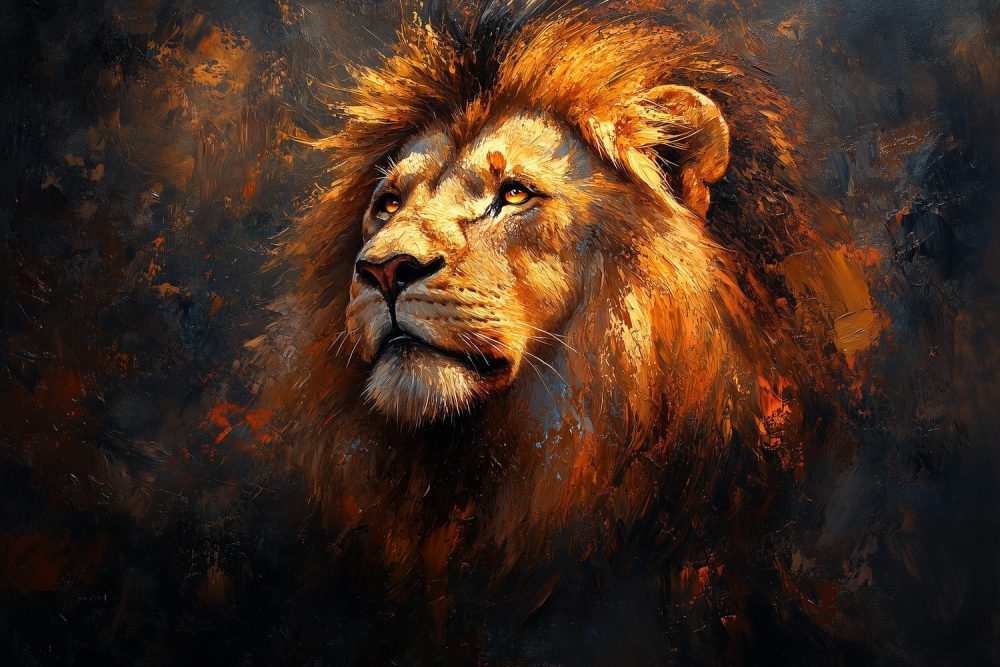 Majestueuze Leeuwenkunstportret behang