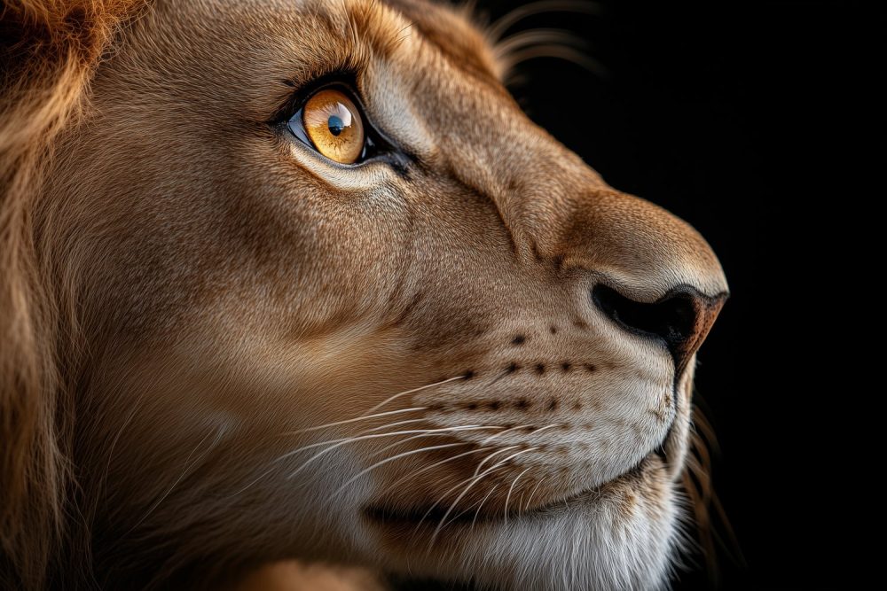 Machtige leeuwenportret close-up behang