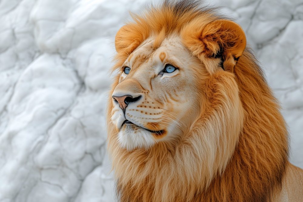 Koninklijke leeuw met blik behang