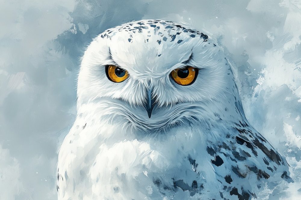 Sneeuwuil in Winterrust behang