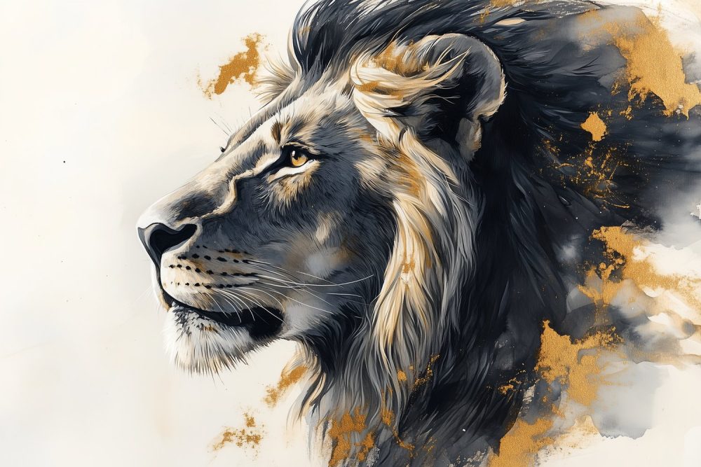 Majestueuze Gouden Leeuw behang