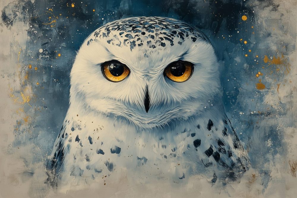 Machtige witte uil behang