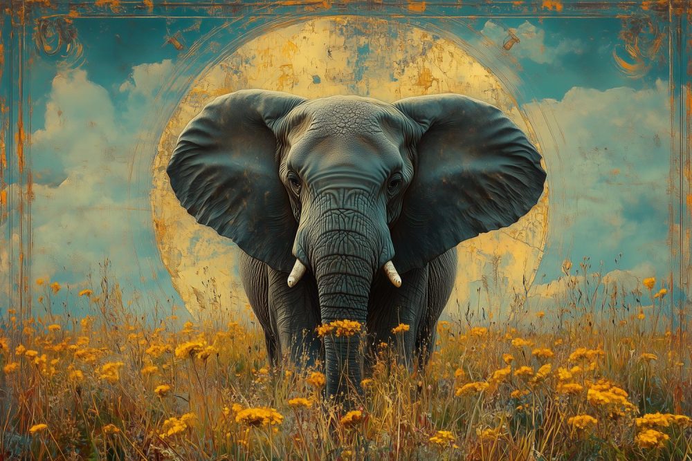 Majestueuze olifant in natuur behang