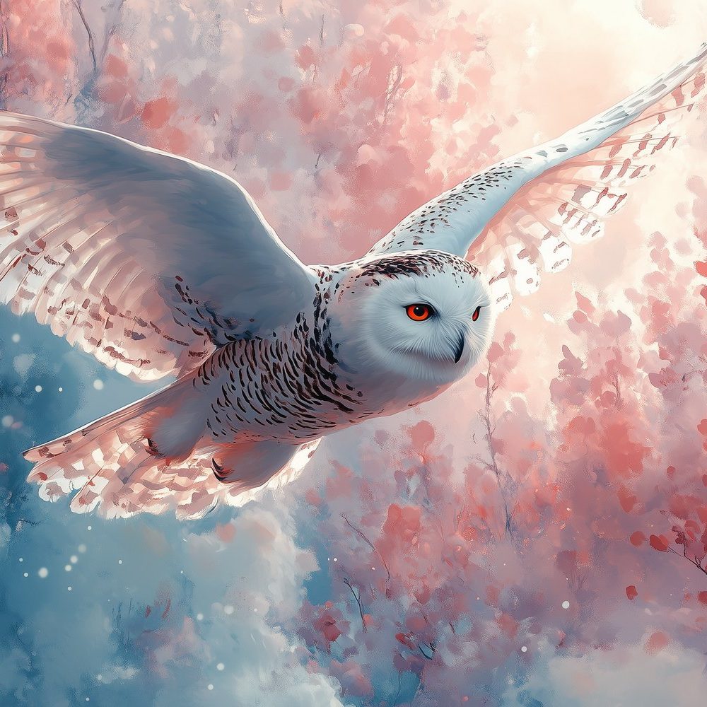 Betoverende Uil in Vlug behang