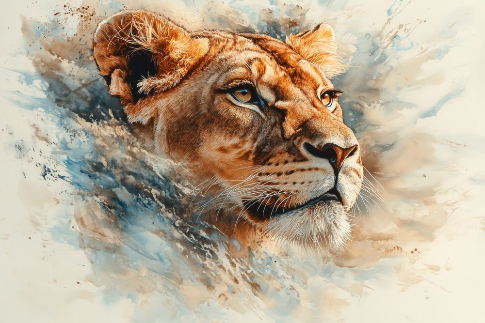 Majestueuze leeuw portret behang