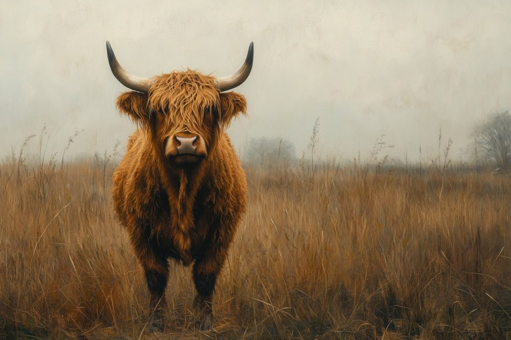 Mysterieuze Bruine Weidekoe behang