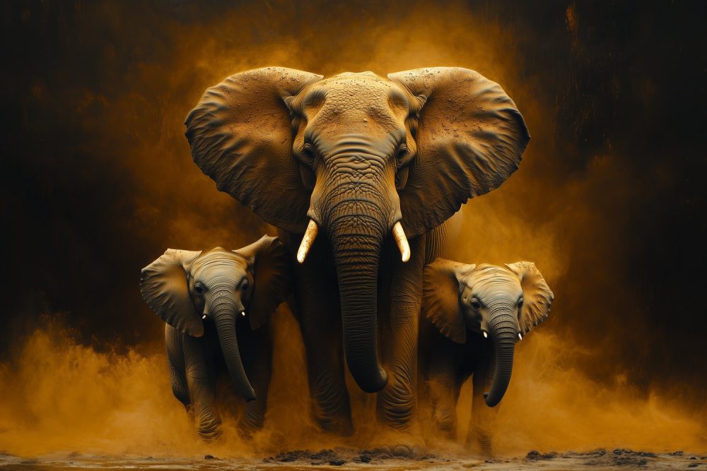 Majestueuze olifant in natuur behang