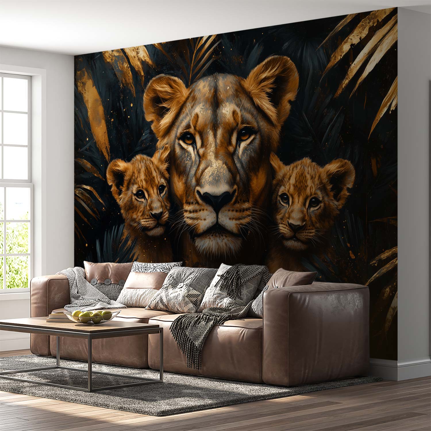 Tropische leeuwin met welpen behang - Afbeelding 4