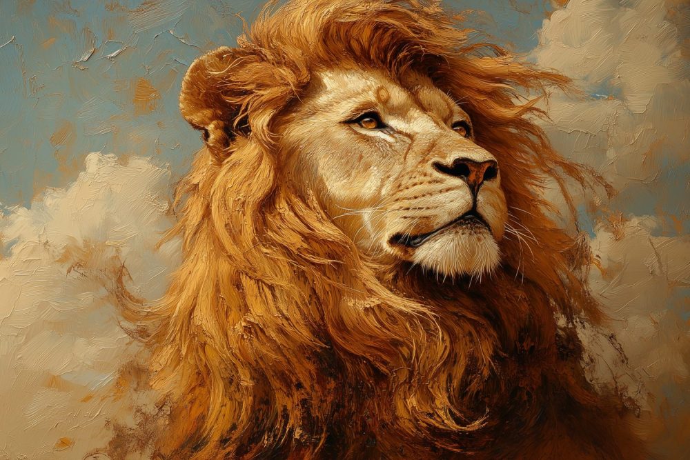 Machtige Gouden Leeuw behang