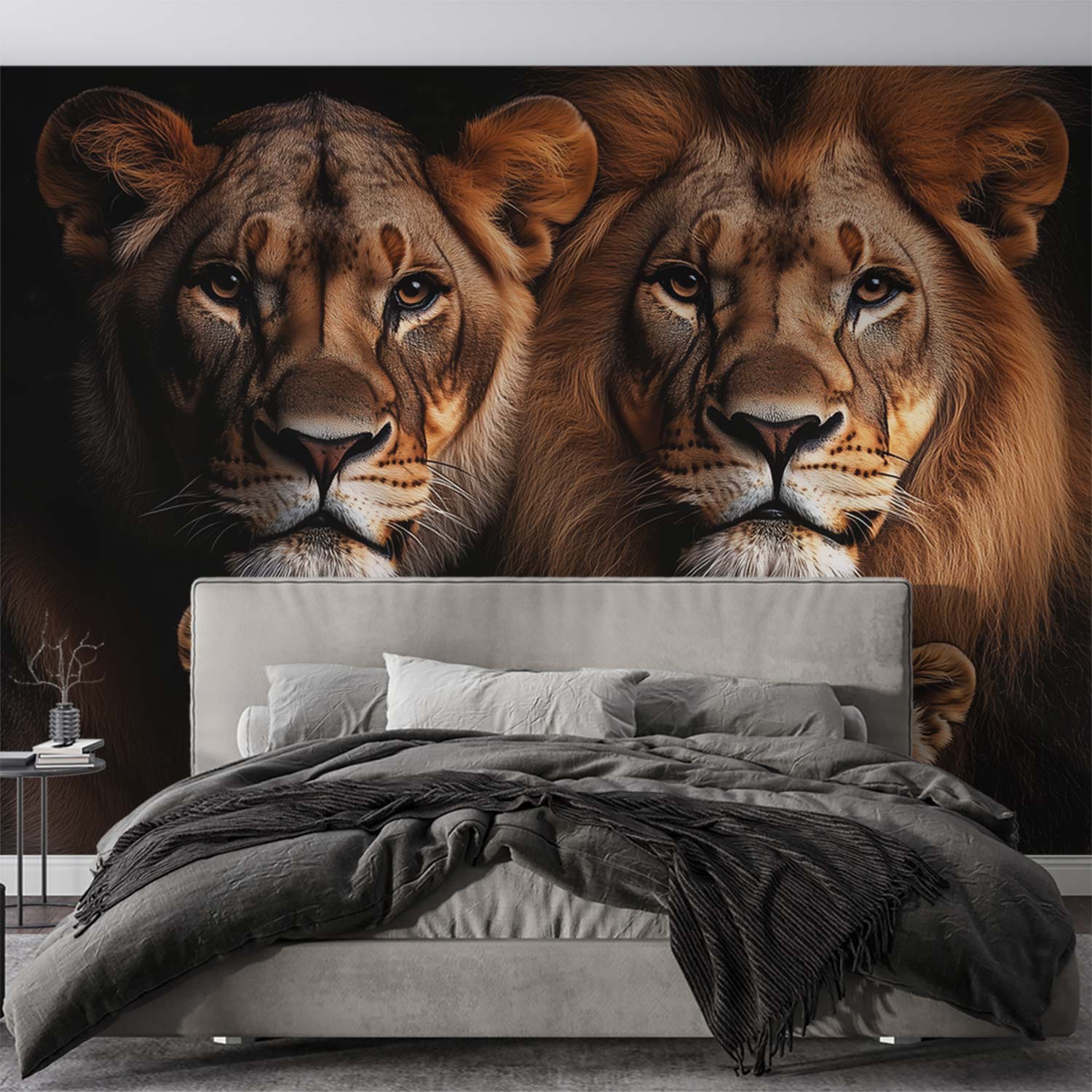 Lionenfamilie in harmonie behang - Afbeelding 3