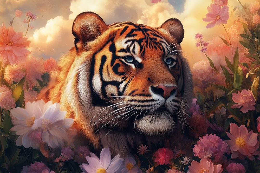 Koninklijke tijdenbloementuin behang