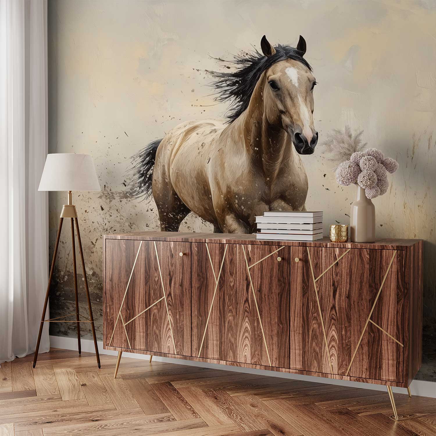 Mudgalloperend Paard behang - Afbeelding 3