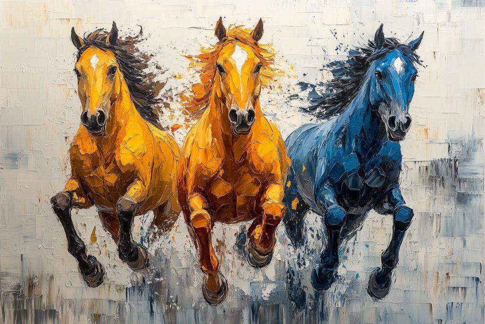 Vurige Galopperende Paarden behang