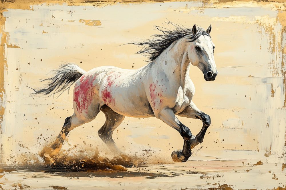 Gevlekte galopperende paard behang