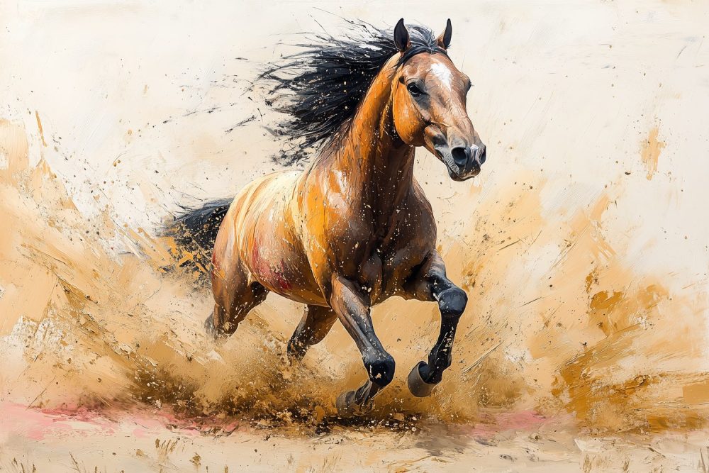 Vliegend Paard in Beweging behang