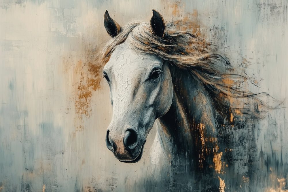 Majestueus wit paard behang