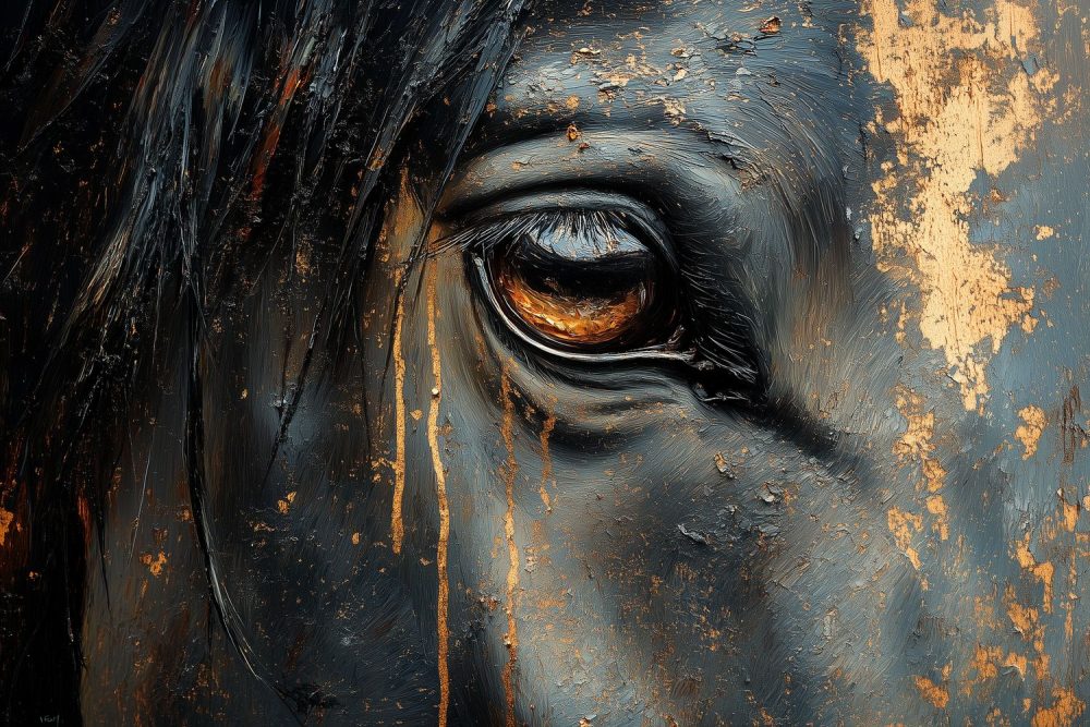 Tranend Paardenportret behang