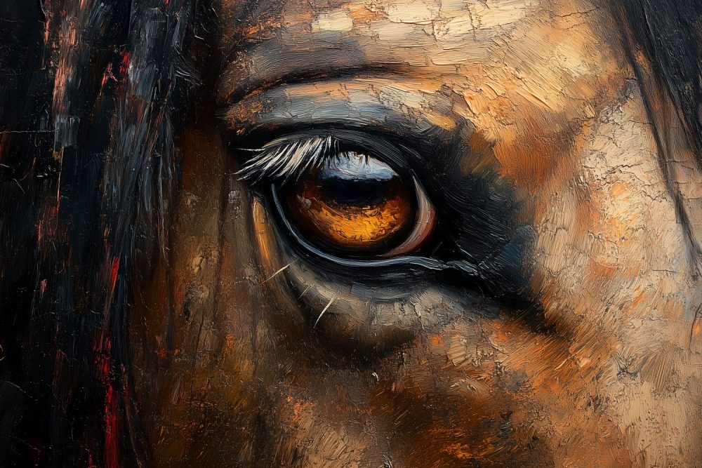 Intiem paardenoog detail behang