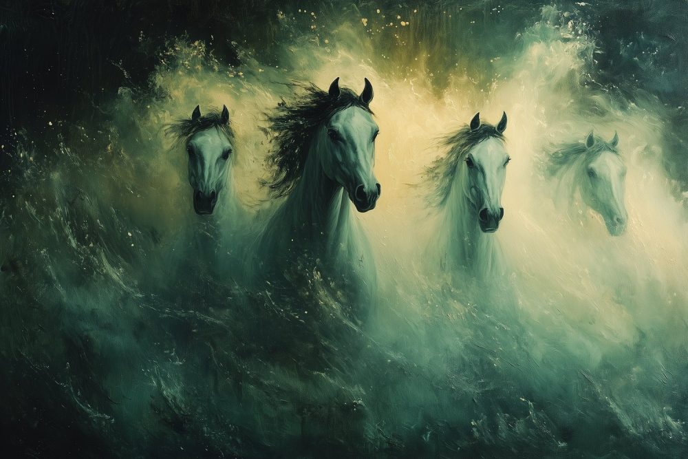 Stormende Zee Paarden behang