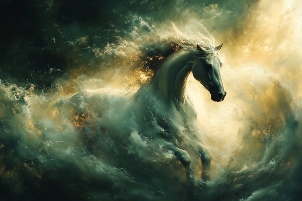 Mysterieus Galopperend Paard behang