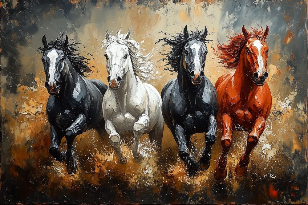 Levendige Galloperende Paarden behang