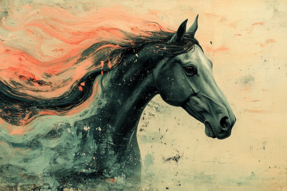 Magisch Paard met Vlammende Manen behang