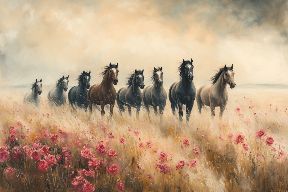 Vrijheid in Bloemenveld behang