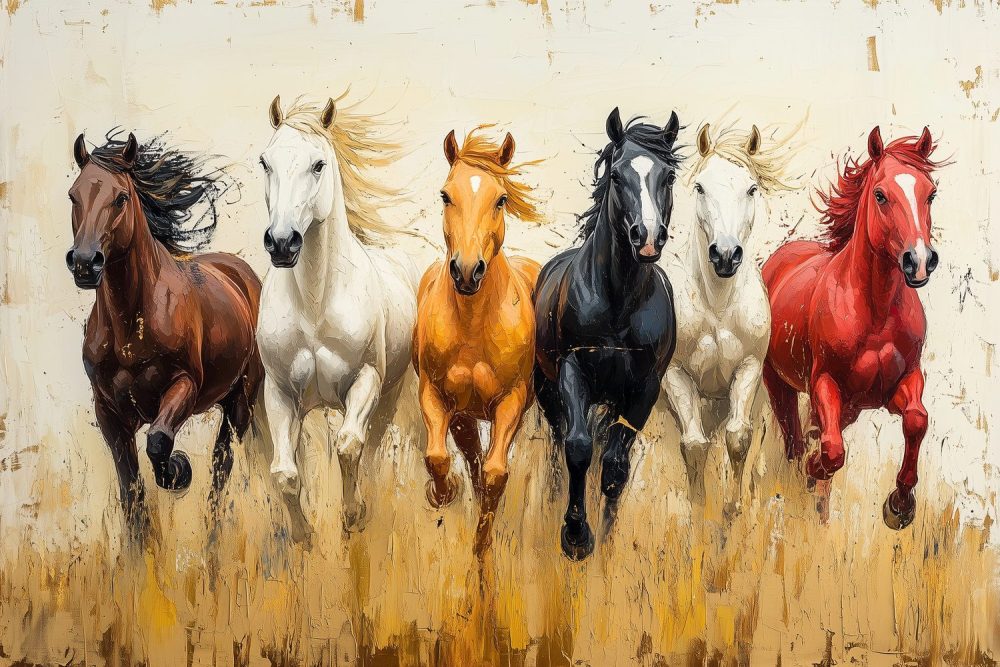 Levende Paarden in Galop behang