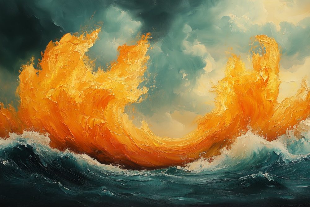 Stormachtige zee impressie behang