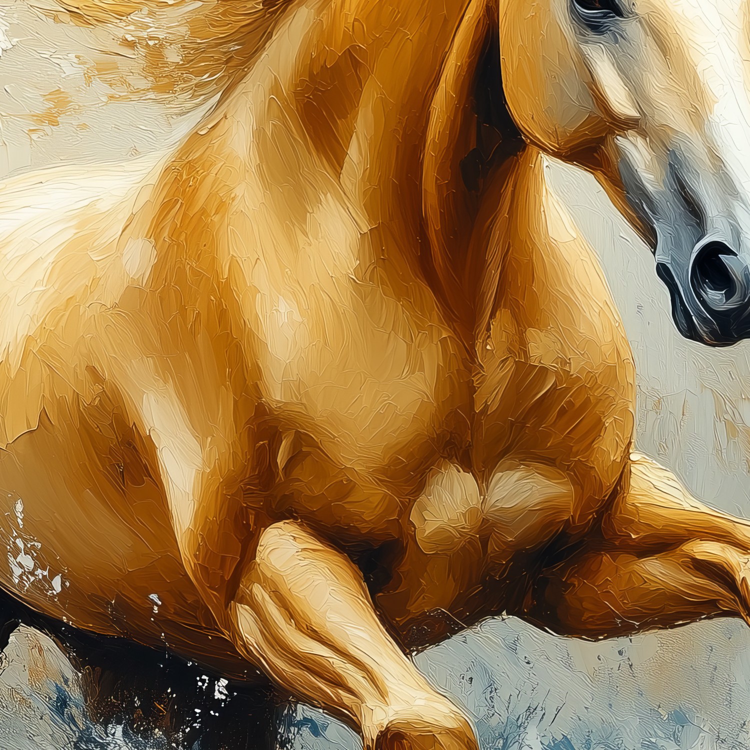 Levende Gele Galopperende Paard behang - Afbeelding 5