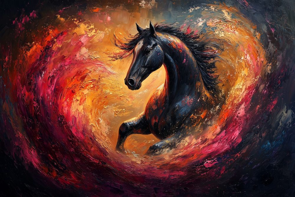 Vurig Impressionistisch Paard behang